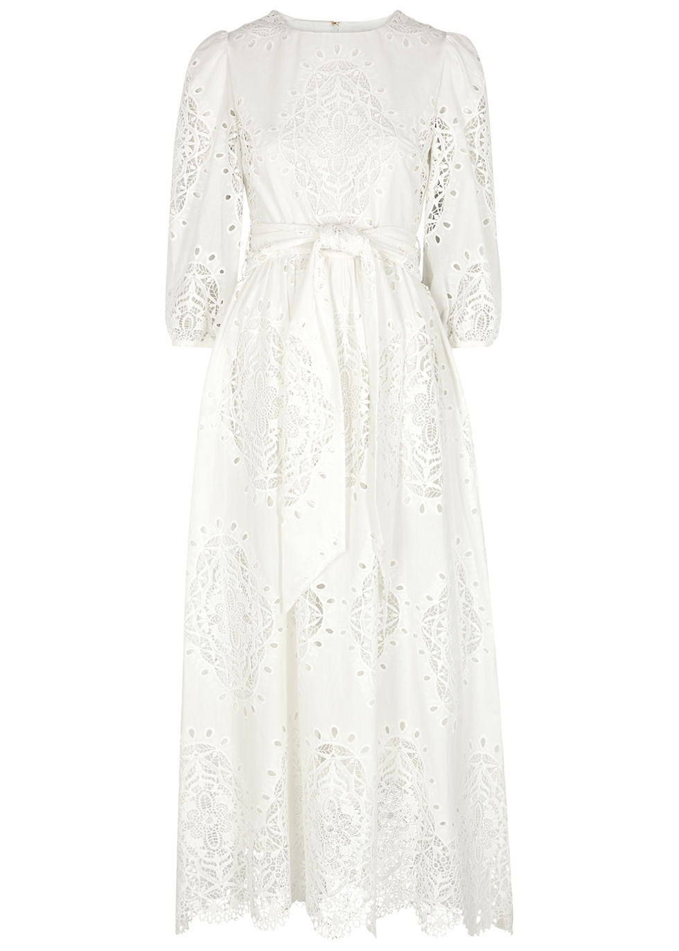 Borgo de Nor Constance white lace-panelled maxi dress - Harvey Nichols