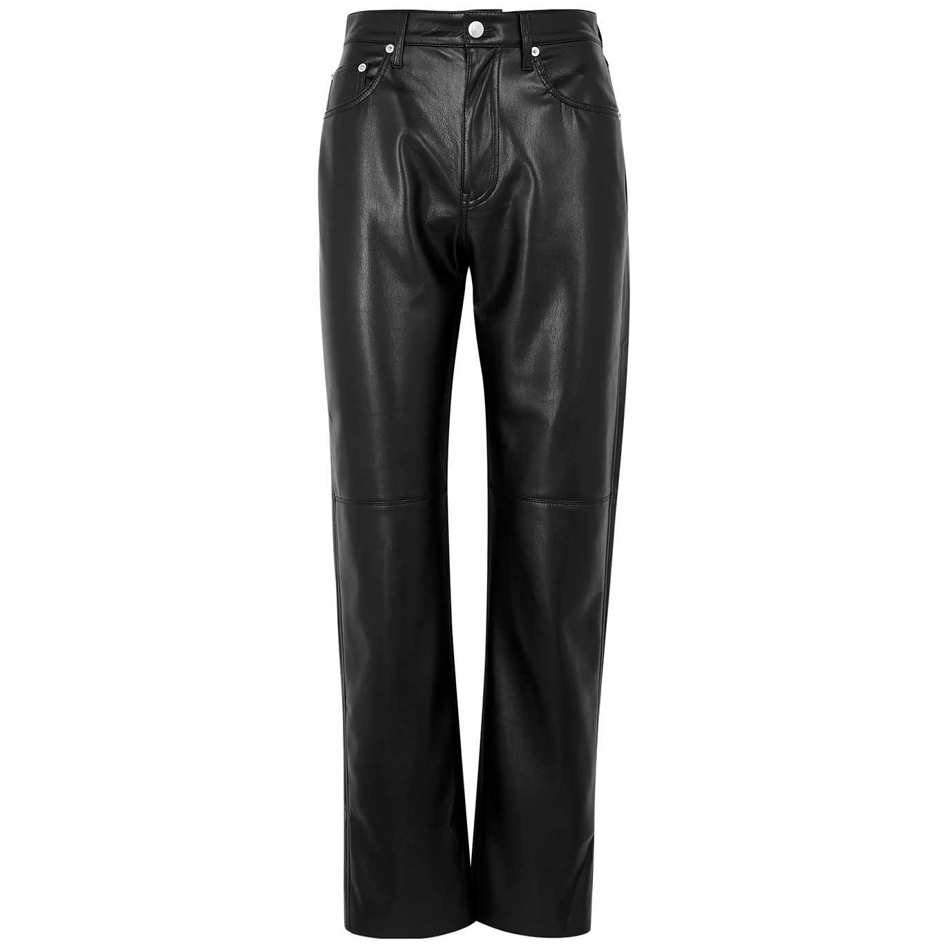 Shop Nanushka Vinni Black Faux Leather Trousers