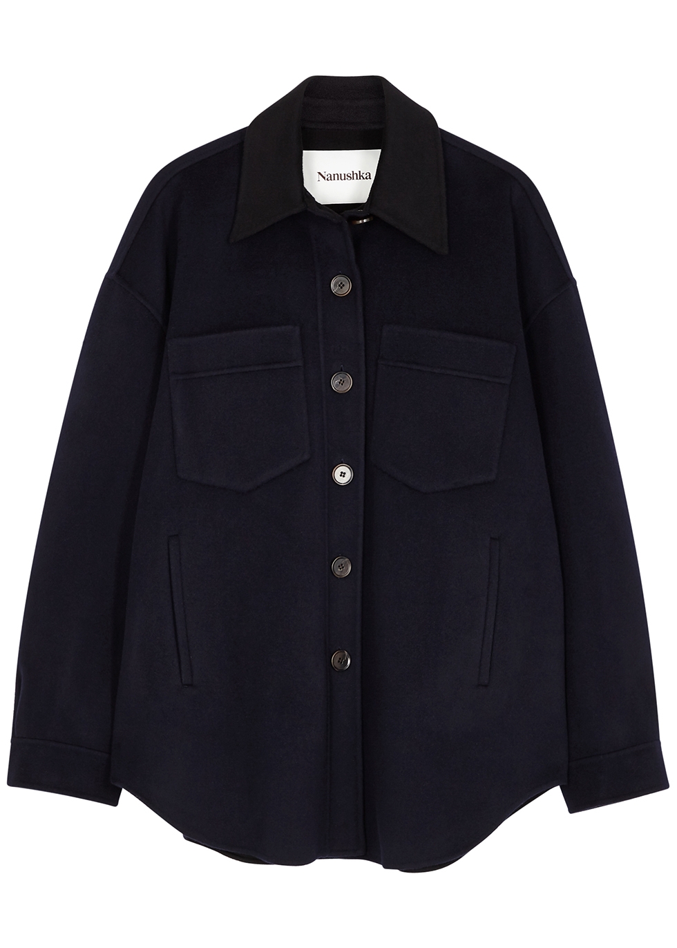 Martin navy wool-blend jacket