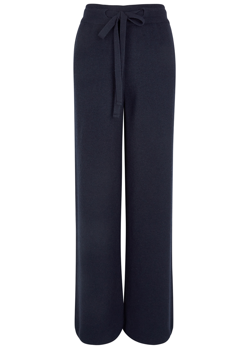 Oni navy wide-leg ribbed-knit trousers