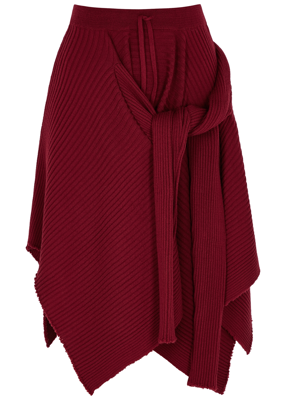 Dark red merino wool skirt