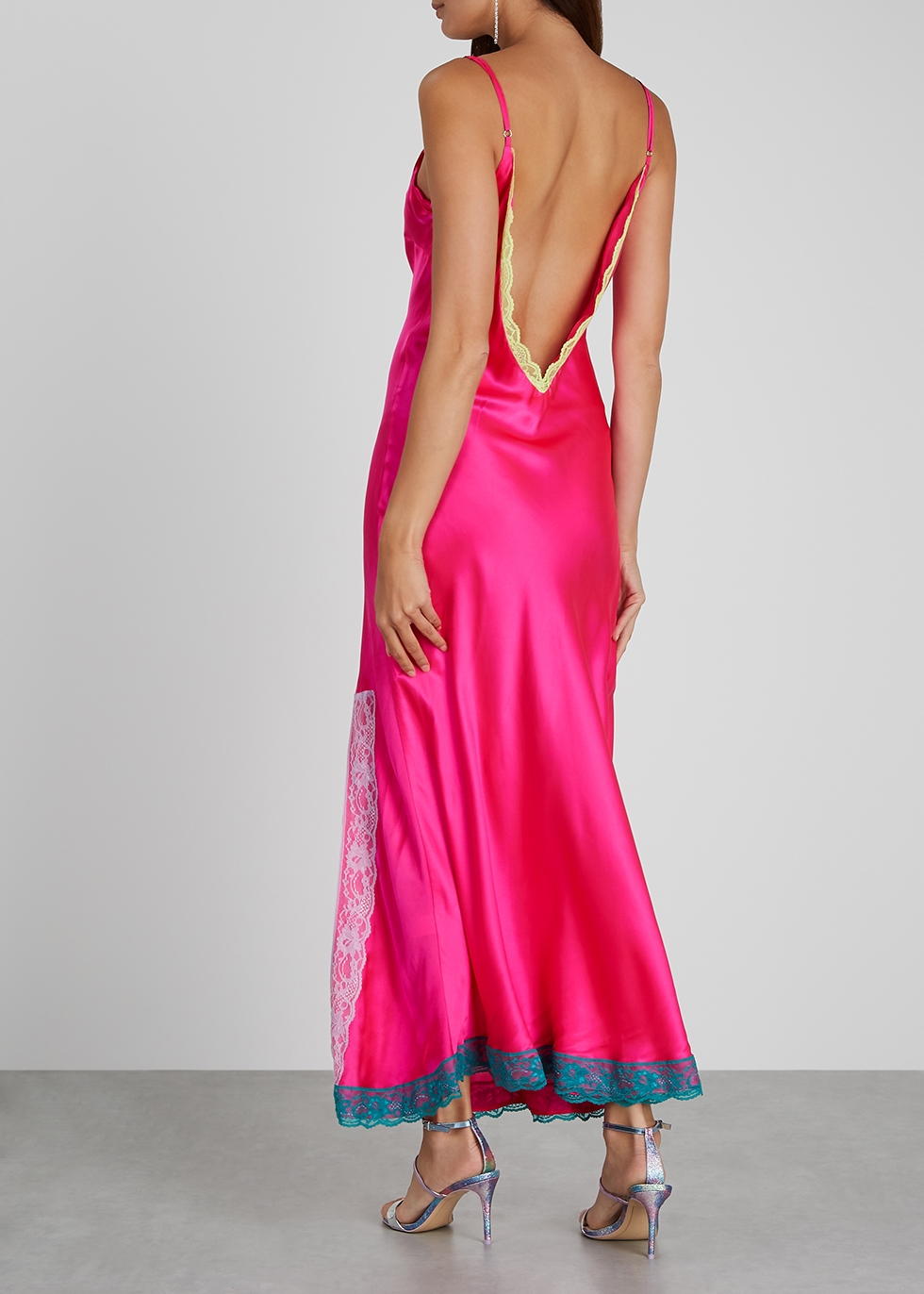 silk hot pink dress