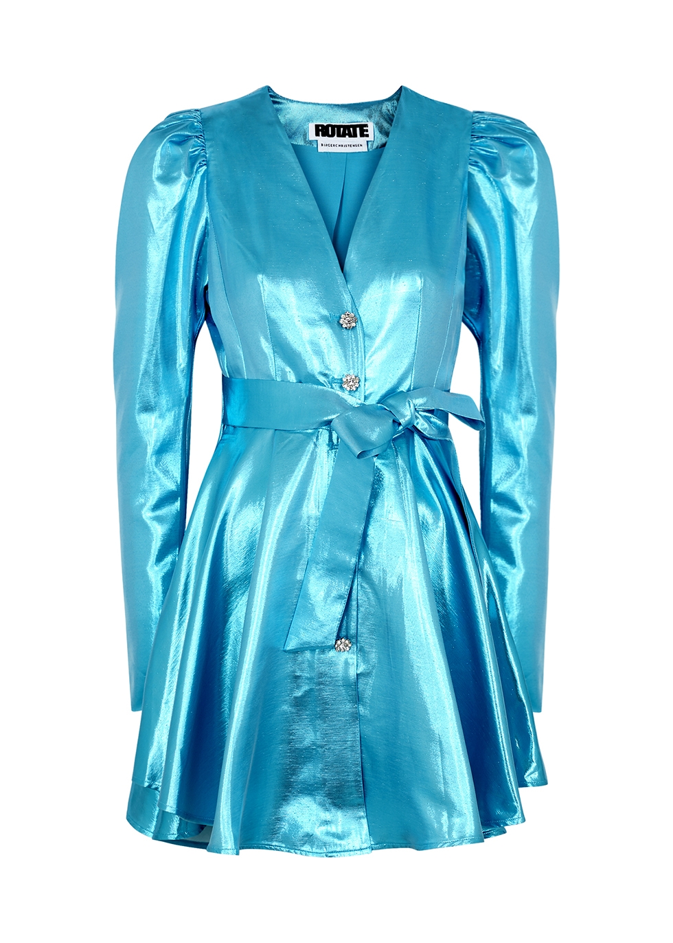Emma blue lamé mini dress