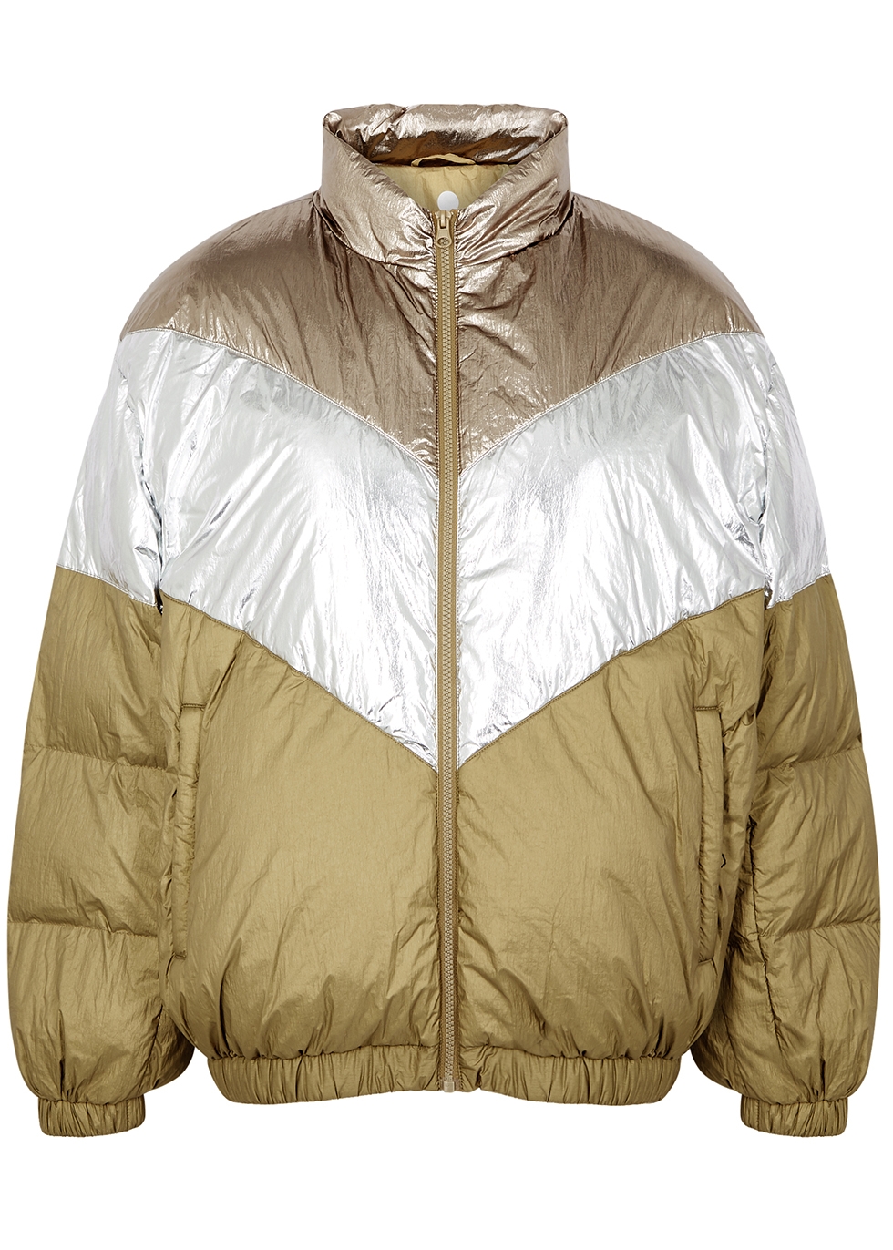 Kristeno panelled quilted shell jacket