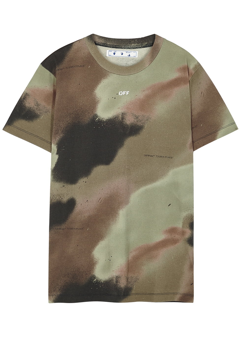 Off-White Camouflage Stencil printed cotton T-shirt - Harvey Nichols