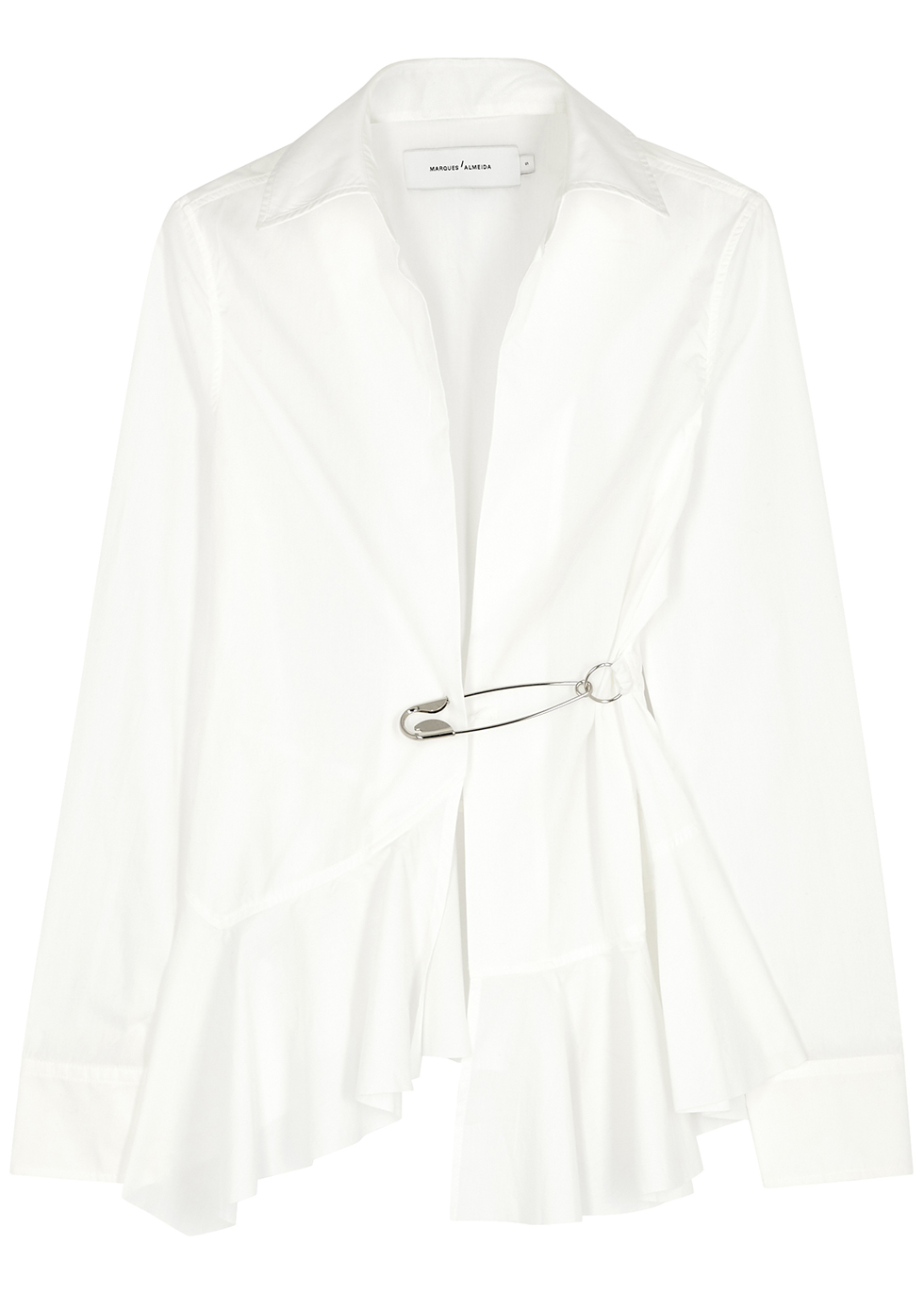 White embellished cotton shirt