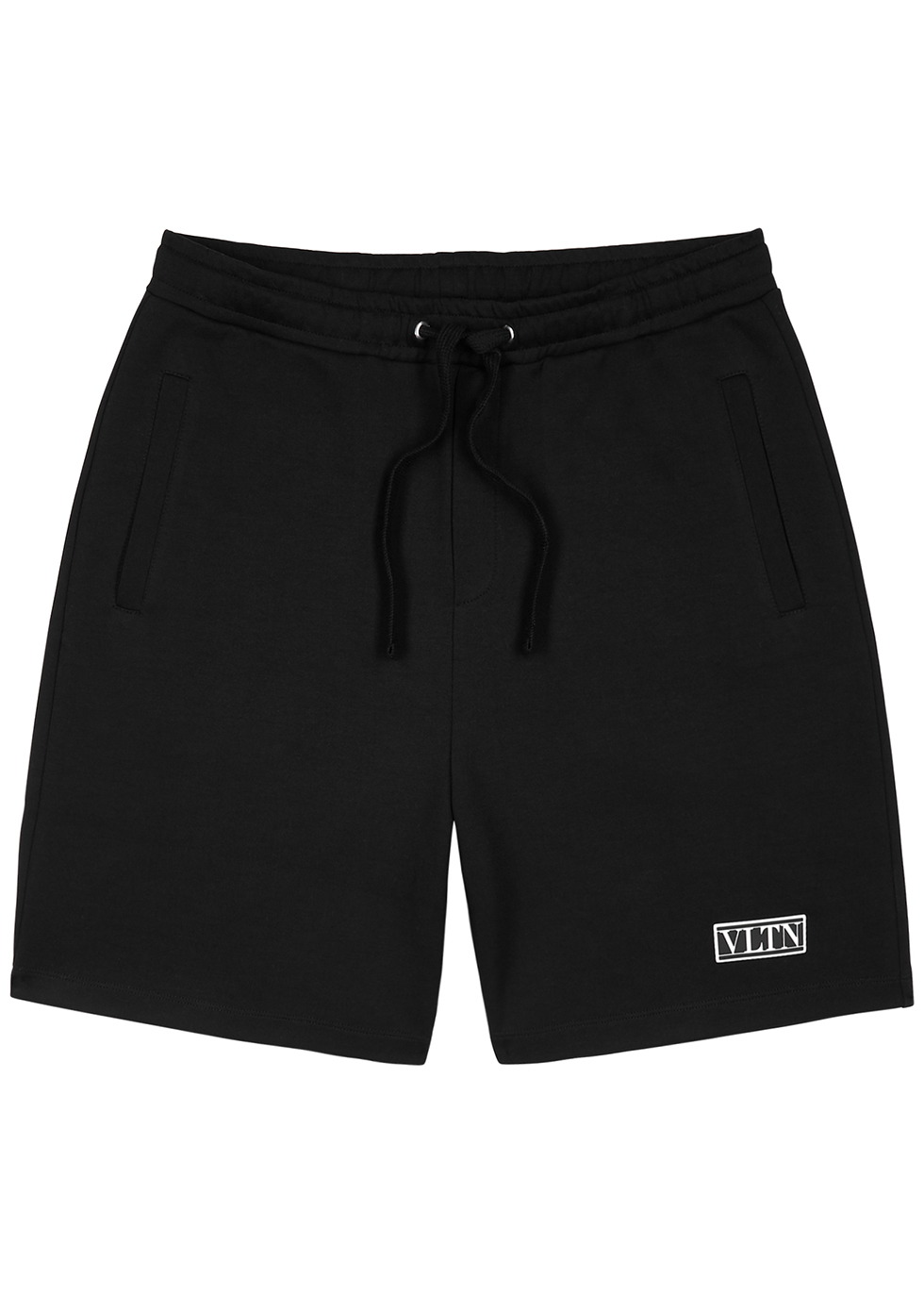 VLTN black cotton-blend shorts