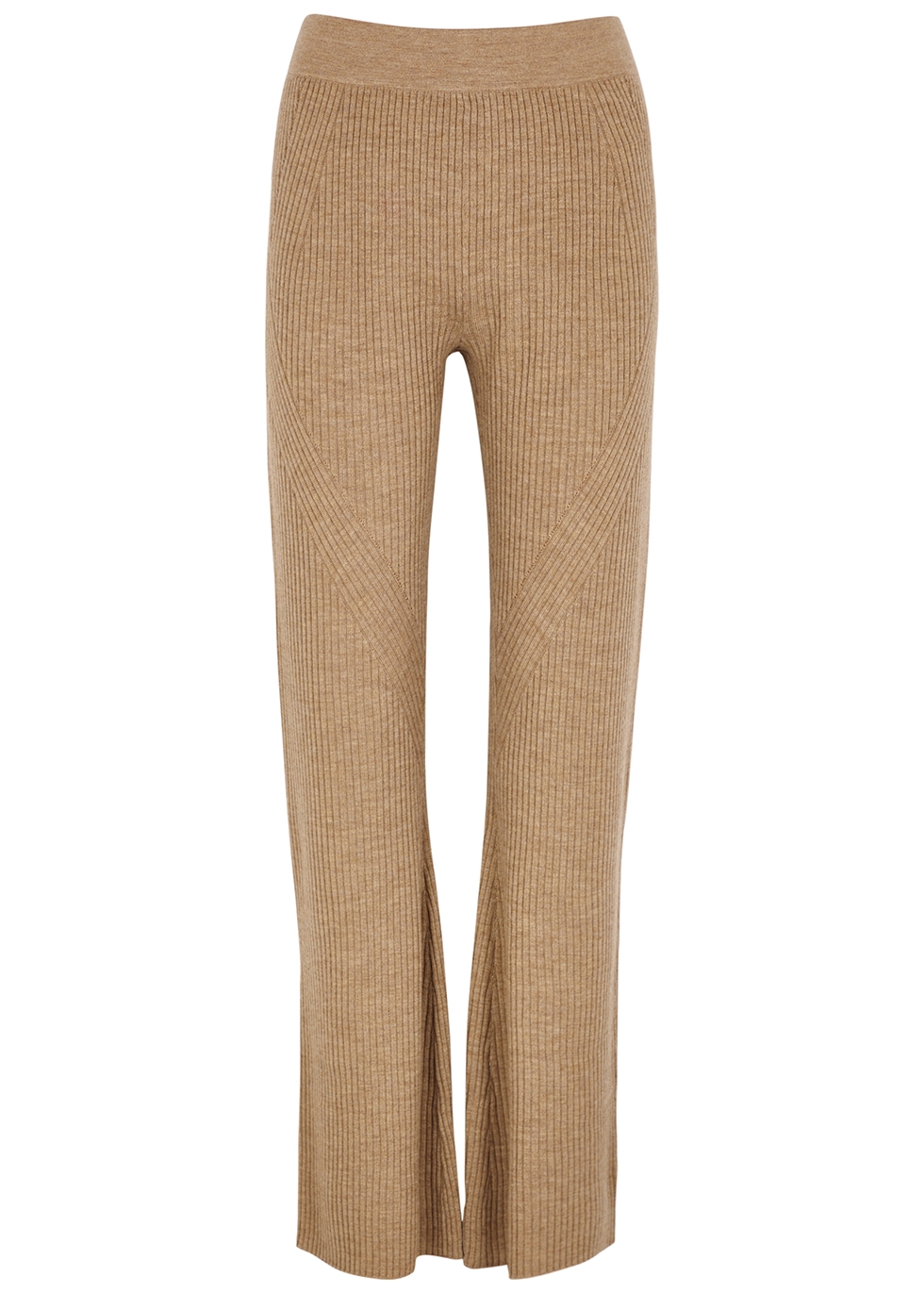 Emory camel ribbed merino wool trousers