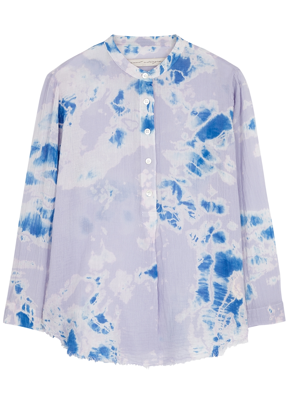 Perfect Henley tie-dyed gauze shirt