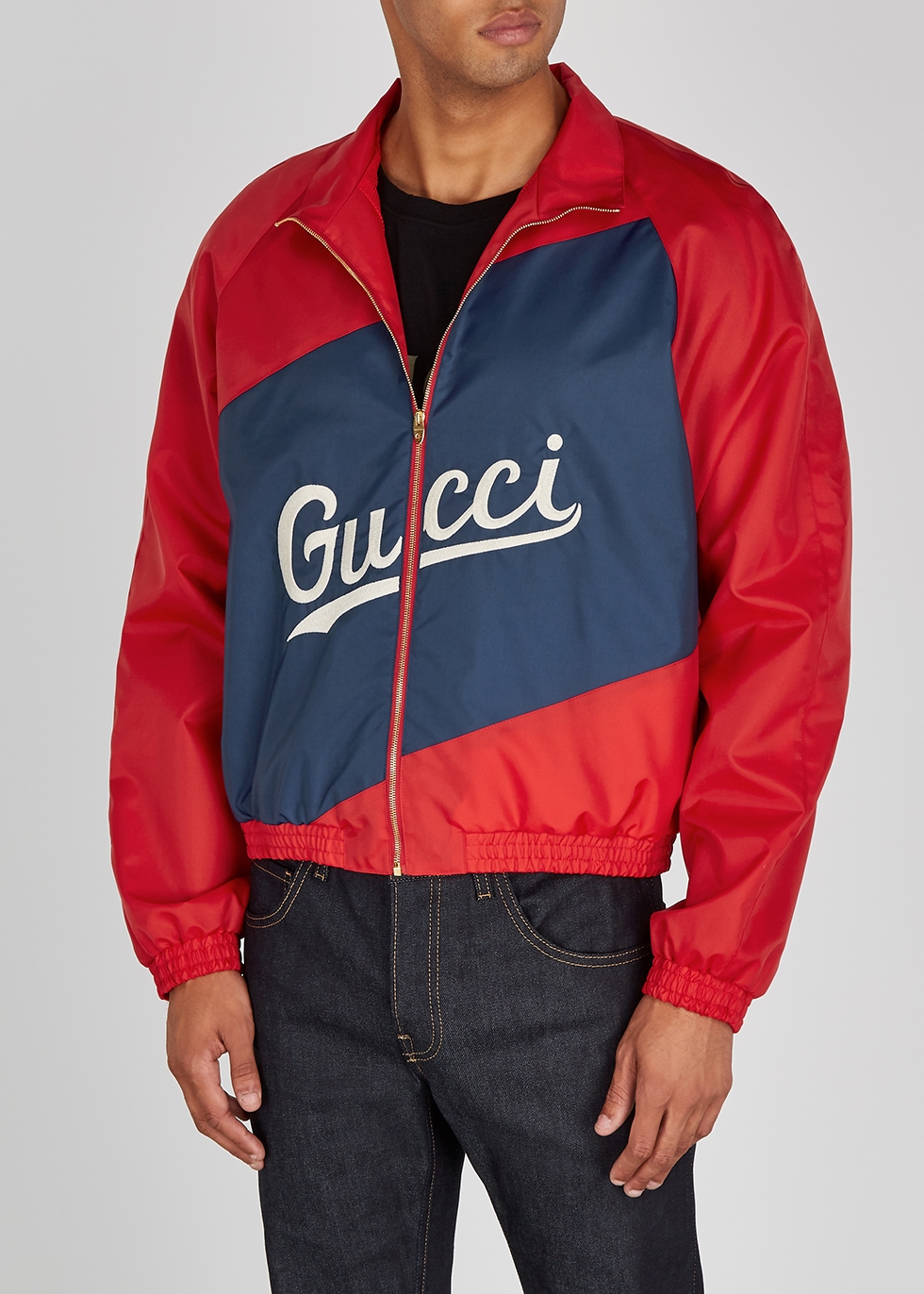 gucci jacket blue and red