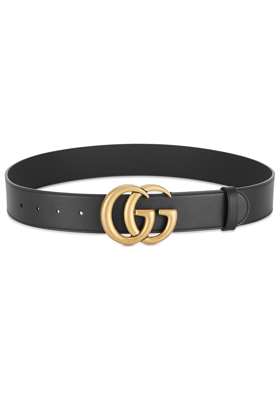 Gucci GG black leather belt - Harvey 