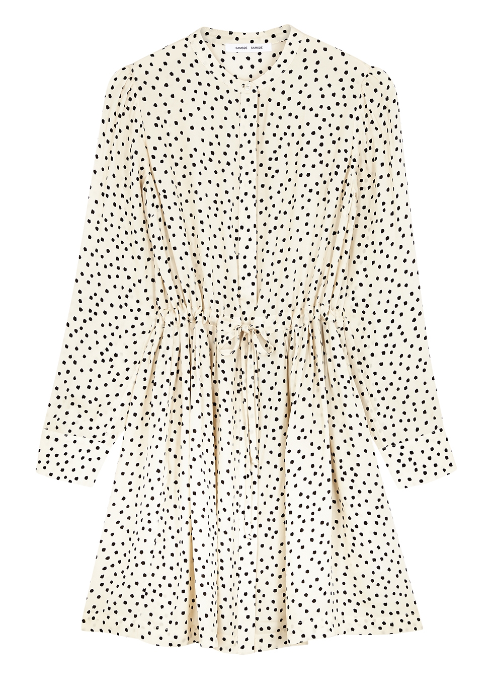 Monique ivory polka-dot shirt dress
