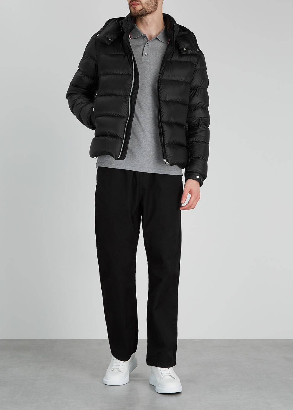 Moncler Arves black quilted shell 