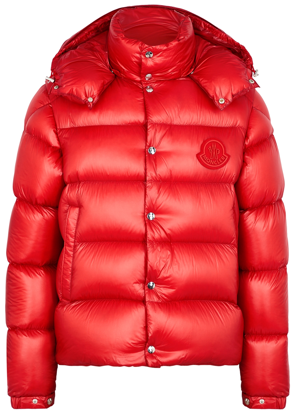 red moncler coat