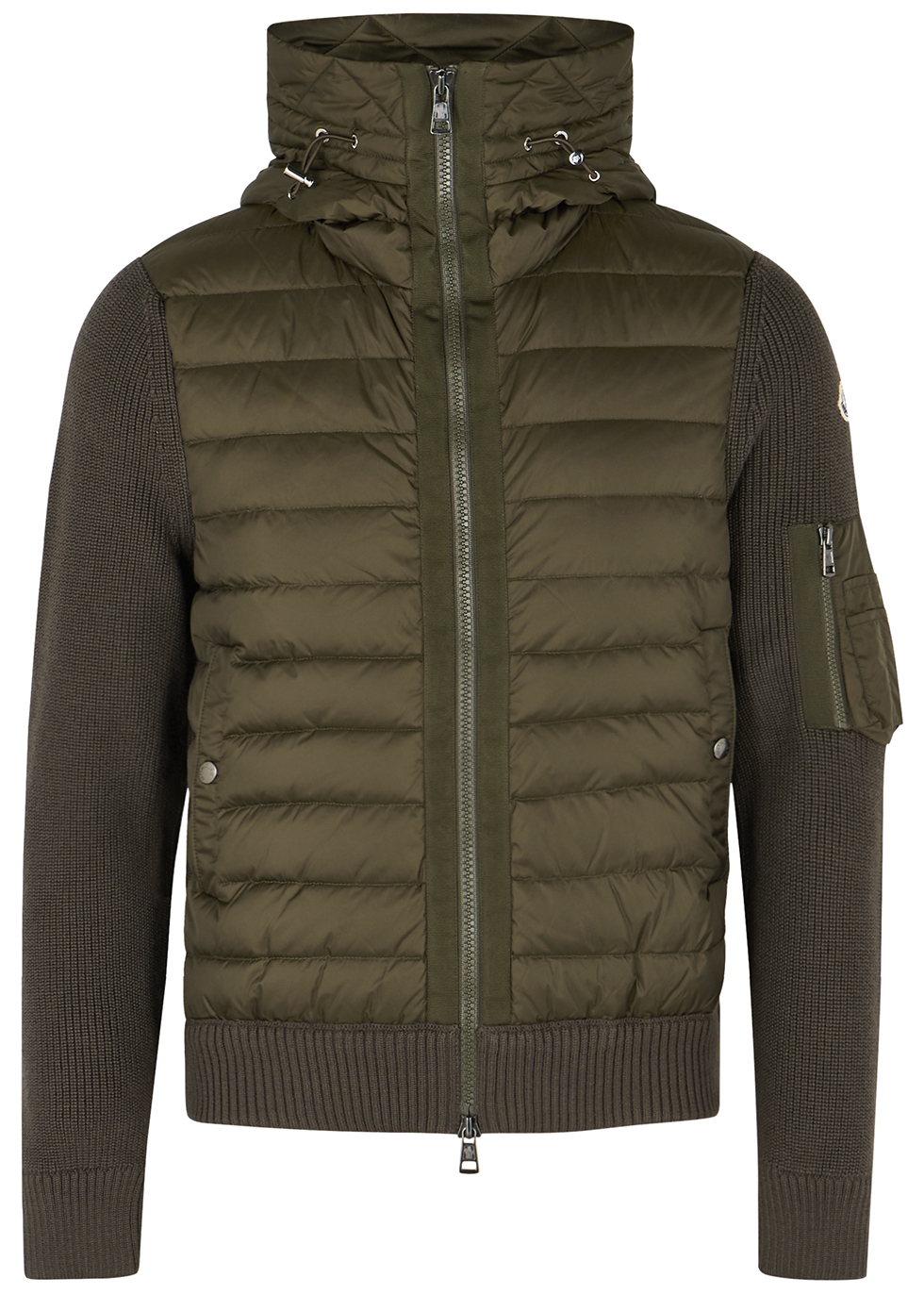 Moncler Tricot army green shell and 