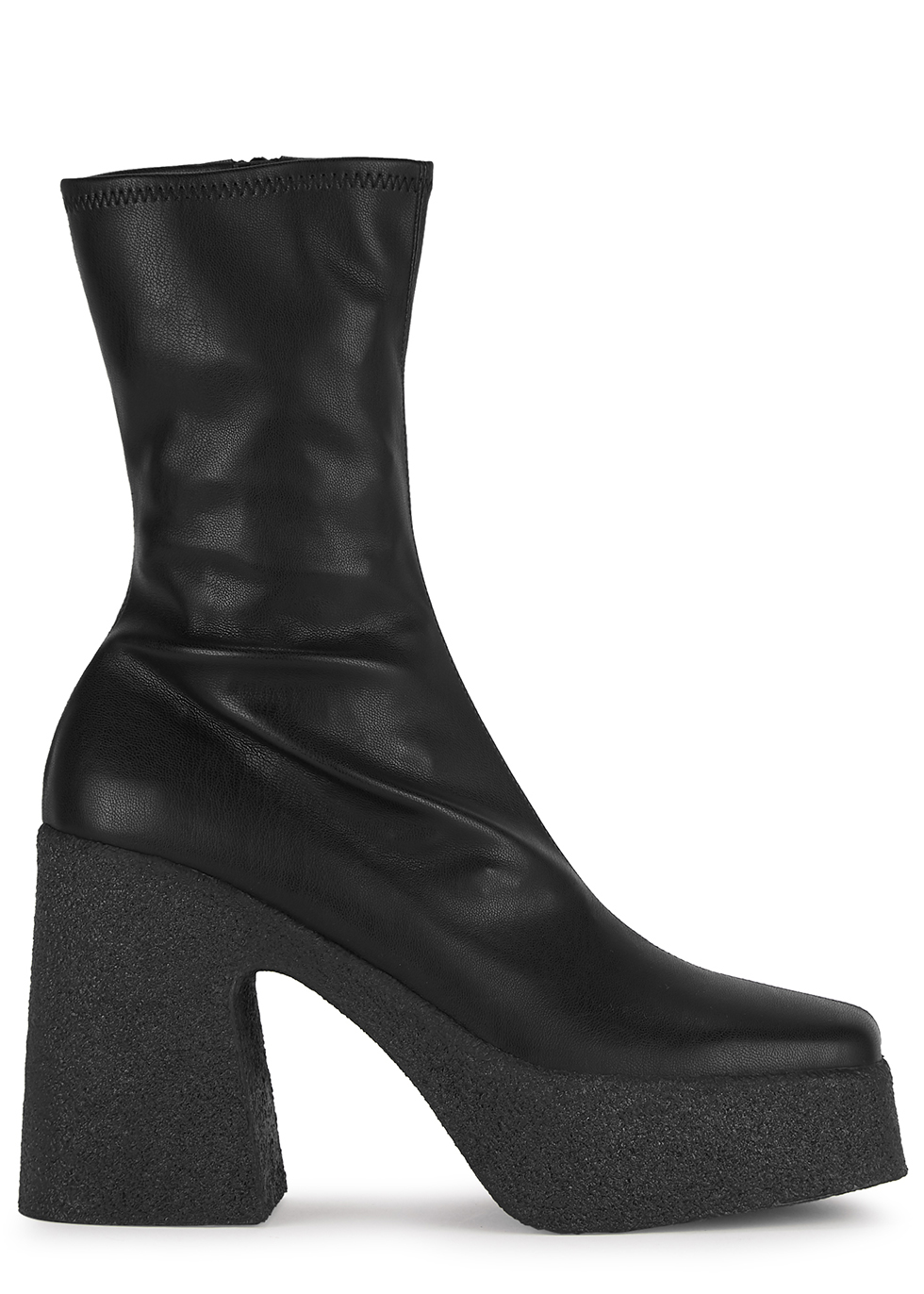 Stella McCartney 115 black faux leather platform ankle boots - Harvey ...