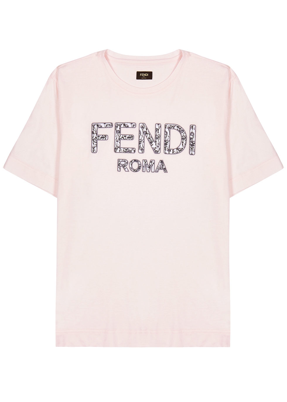 Fendi Pink logo-appliquéd cotton T-shirt - Harvey Nichols