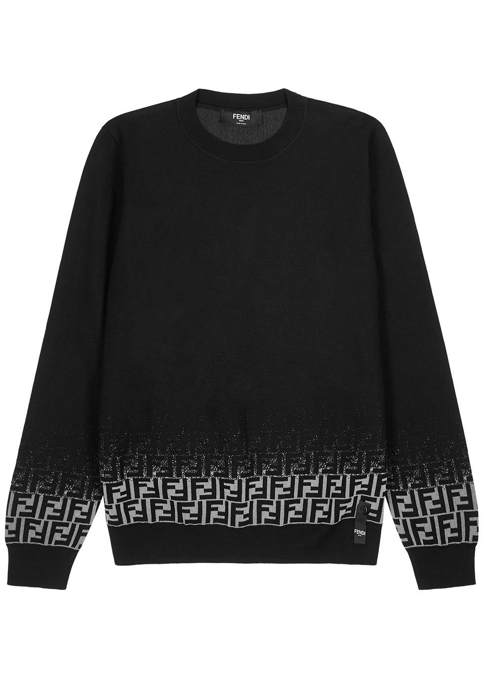 Fendi Black intarsia wool-blend jumper - Harvey Nichols