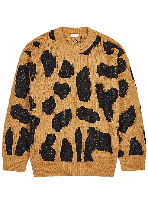 Maddox leopard-intarsia wool-blend jumper - Dries Van Noten