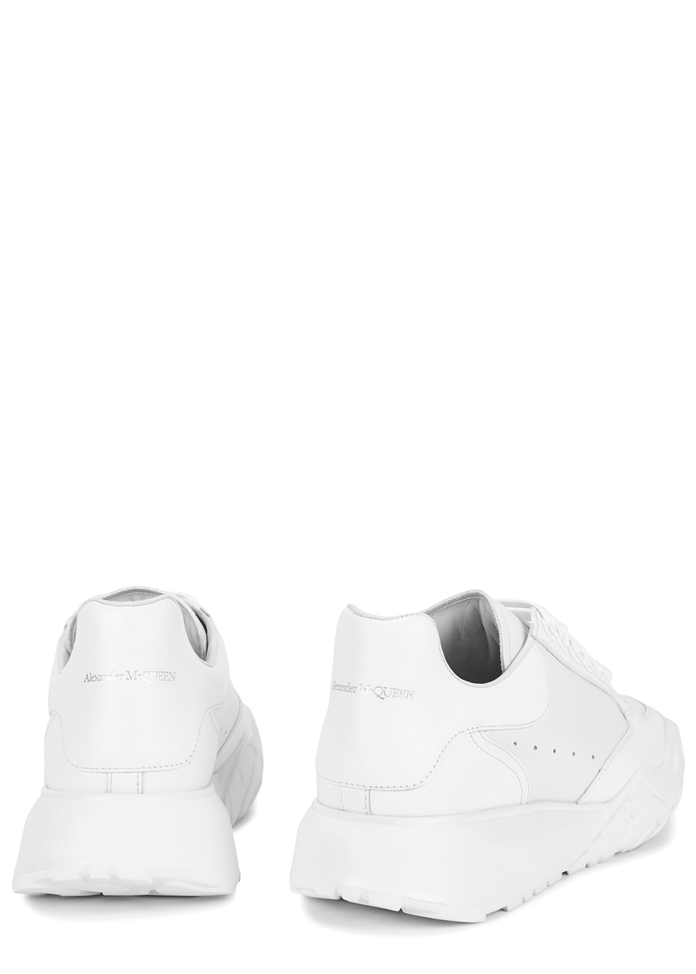Alexander McQueen Oversized Court white leather sneakers - Harvey 