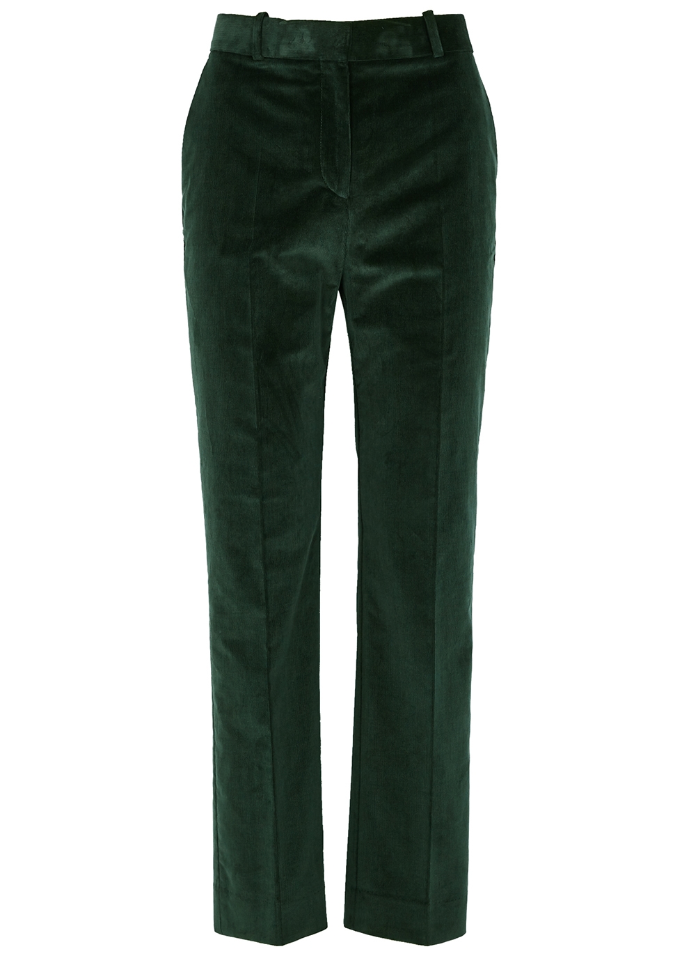 Victoria, Victoria Beckham Forest green straight-leg corduroy trousers ...