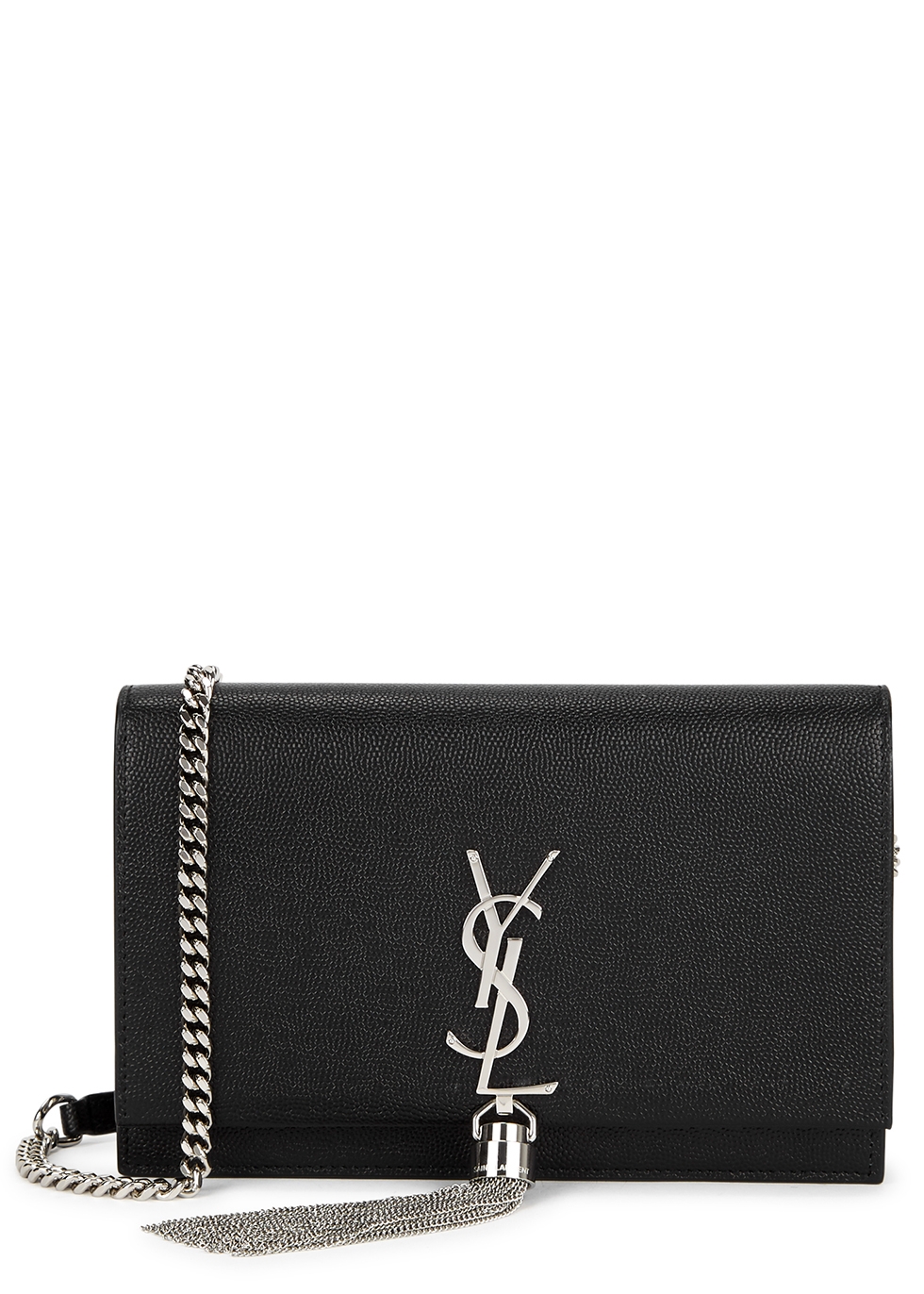 Kate black leather wallet-on-chain