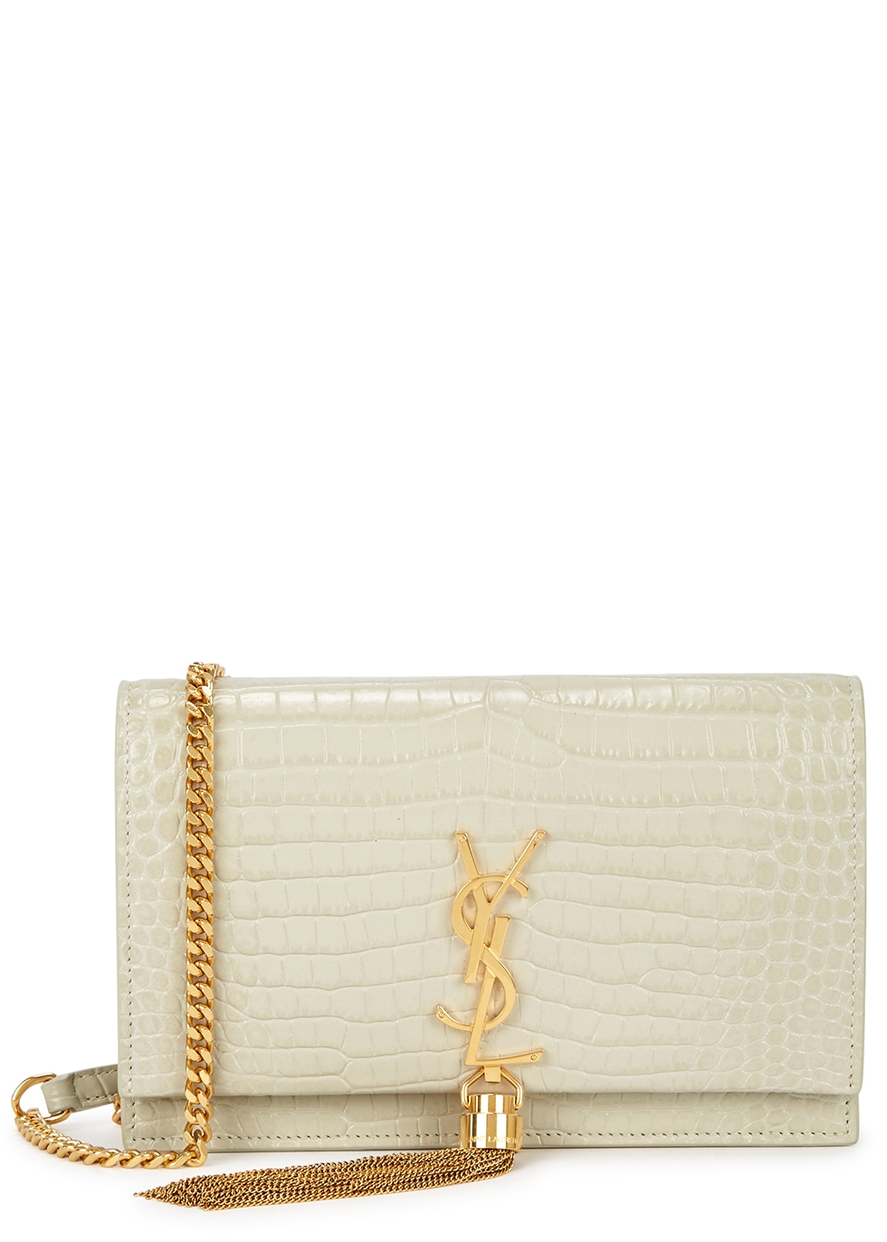 Kate crocodile-effect leather wallet-on-chain