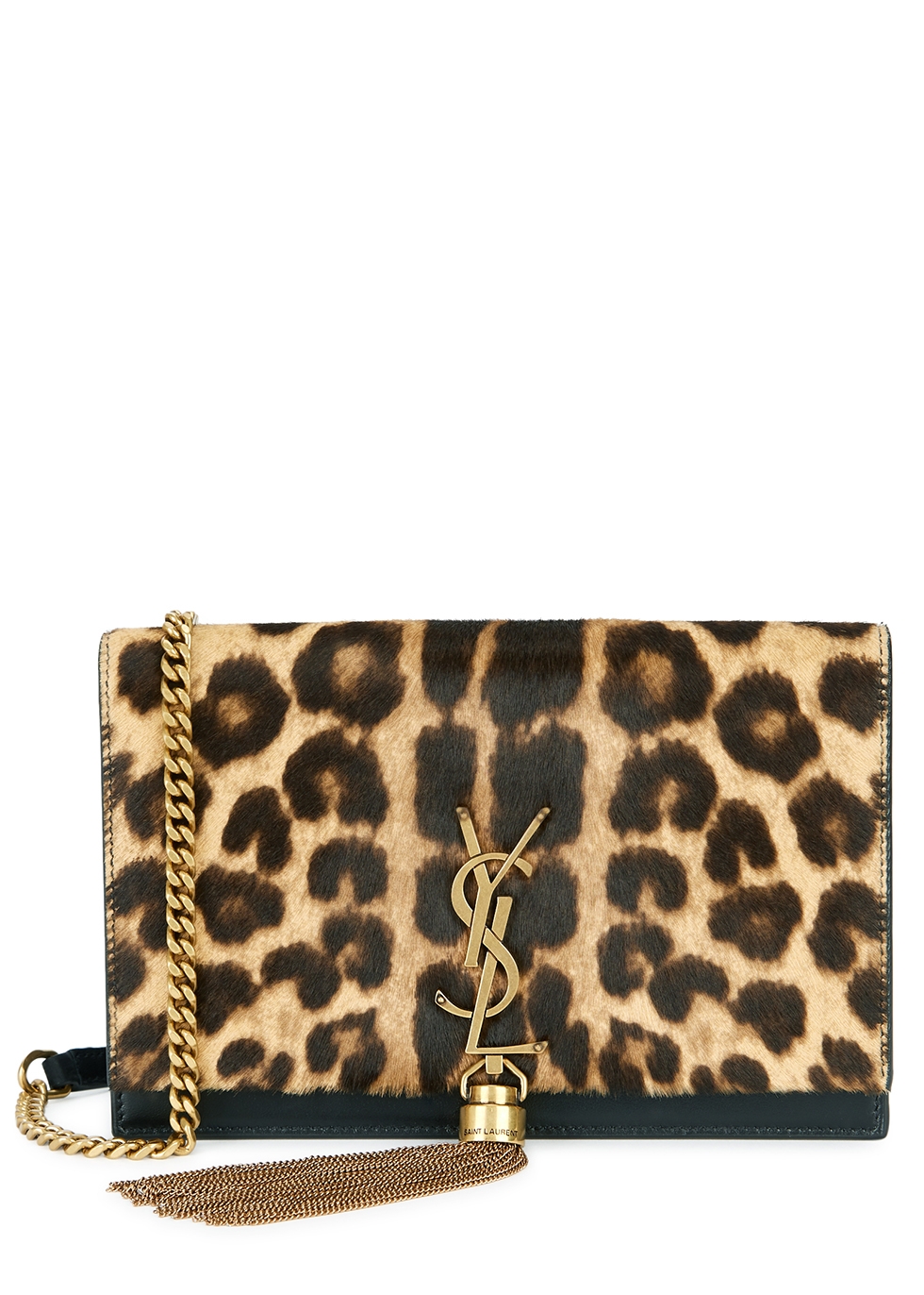 Kate leopard-print leather wallet-on-chain