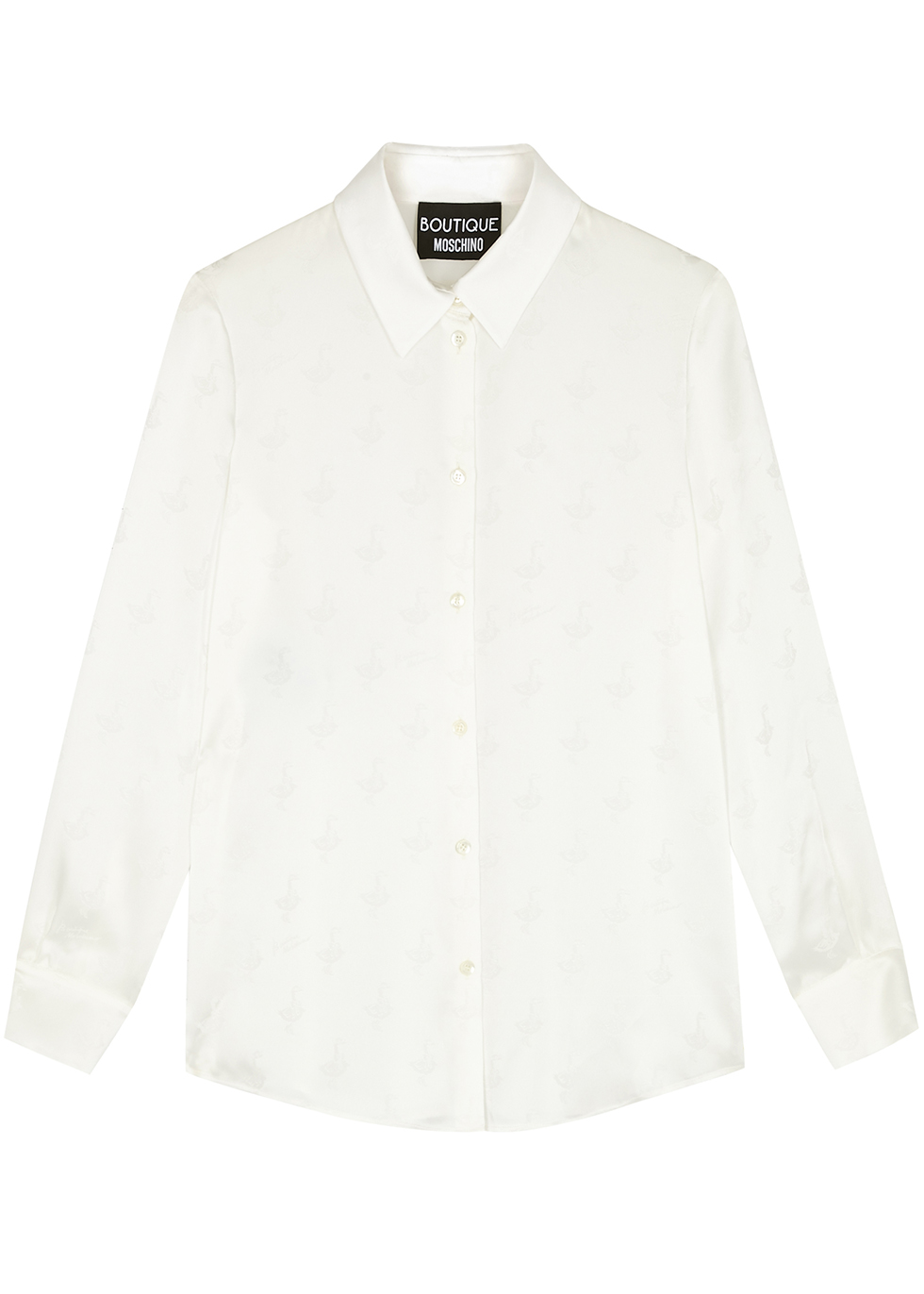 White jacquard satin shirt