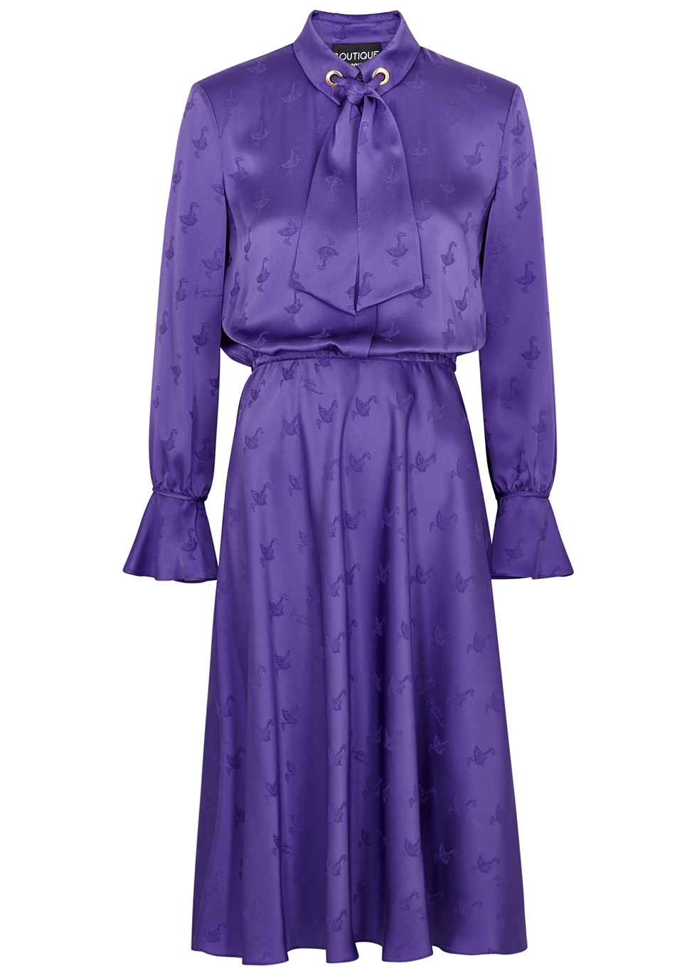 Purple jacquard satin dress