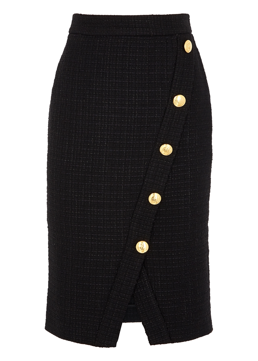 Black tweed pencil skirt