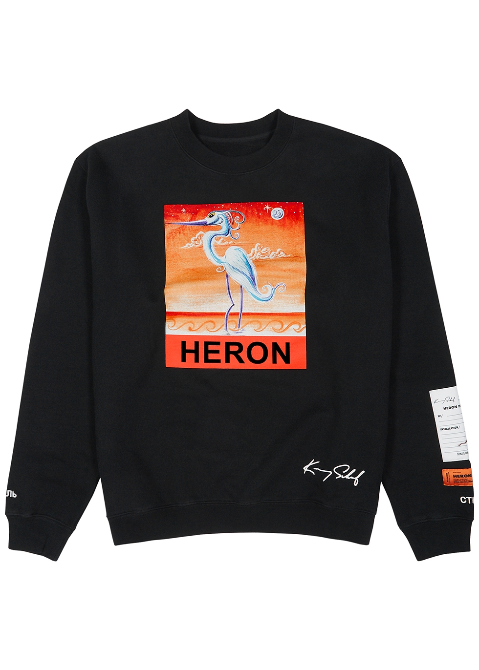 Heron Preston Black printed cotton sweatshirt - Harvey Nichols