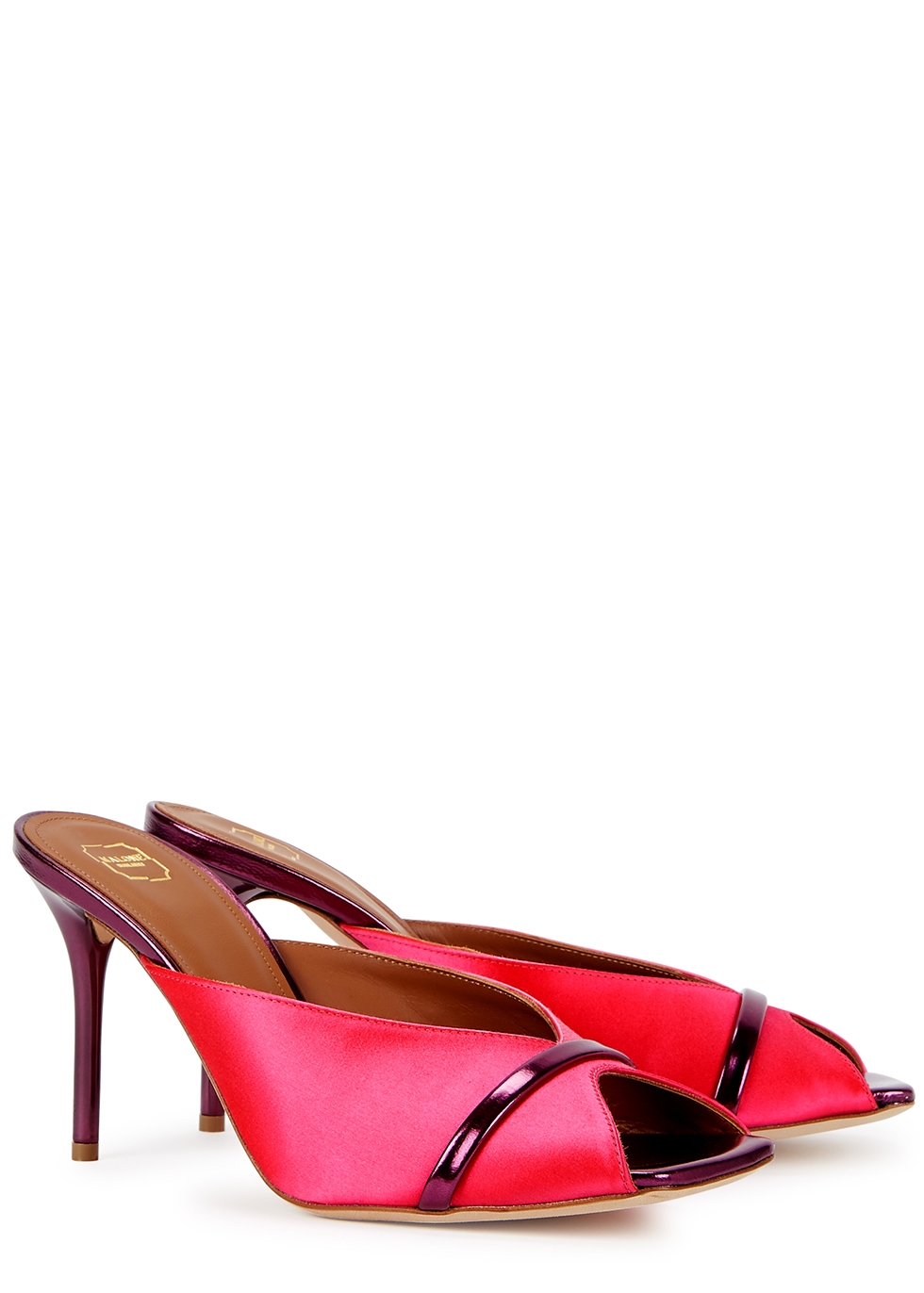 Malone Souliers Lucia 85 pink satin and 