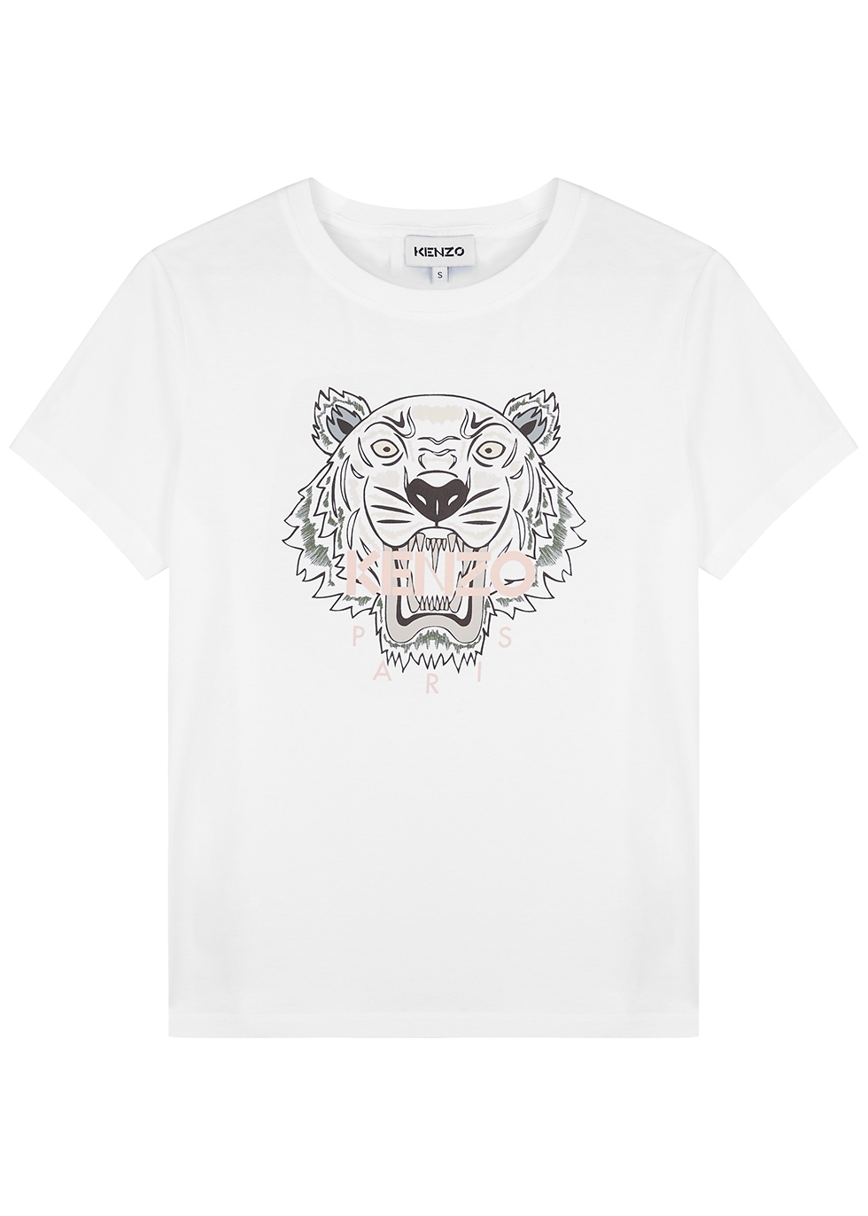 Kenzo White tiger-print cotton T-shirt 