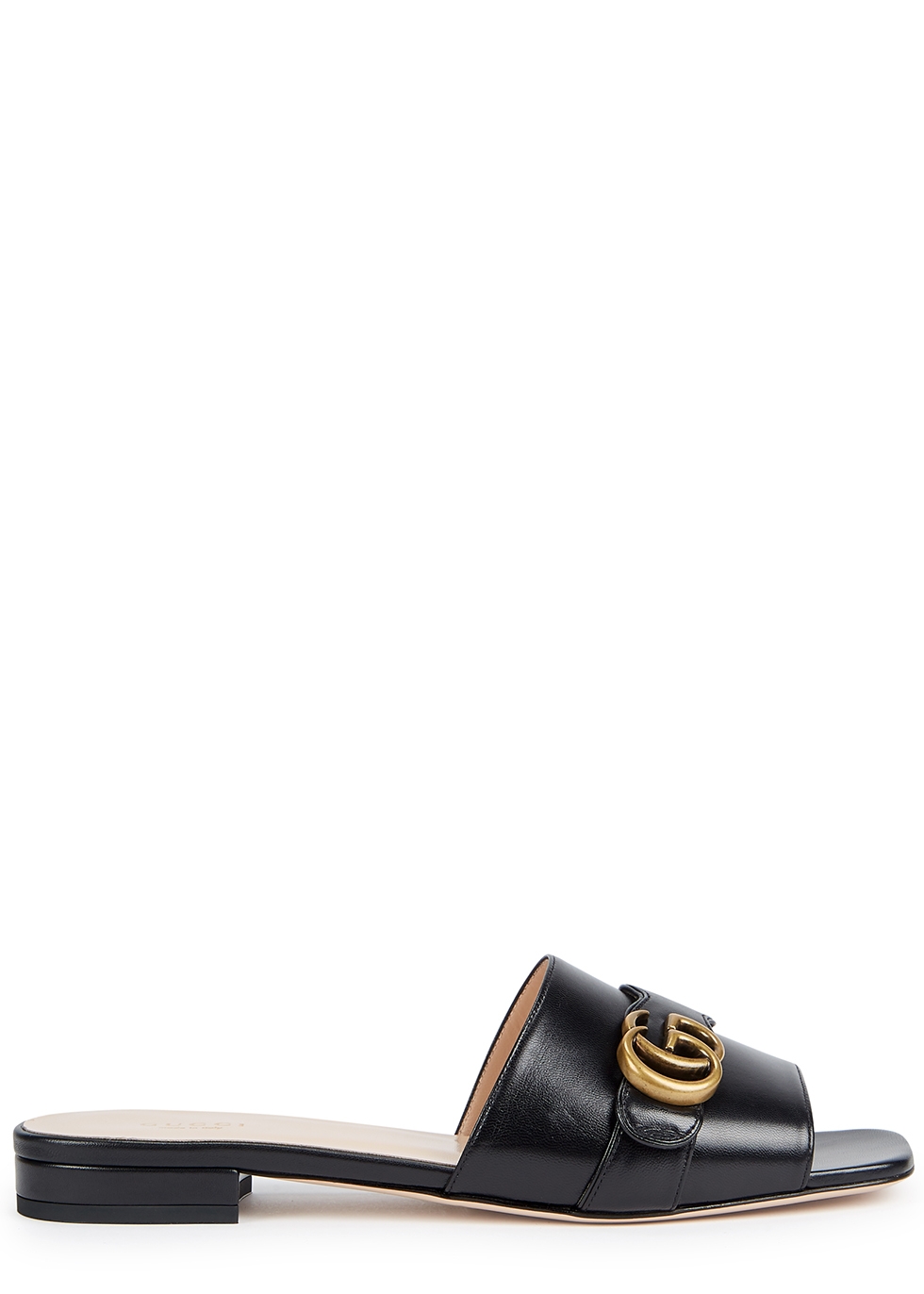 Gucci GG Marmont black leather mules 