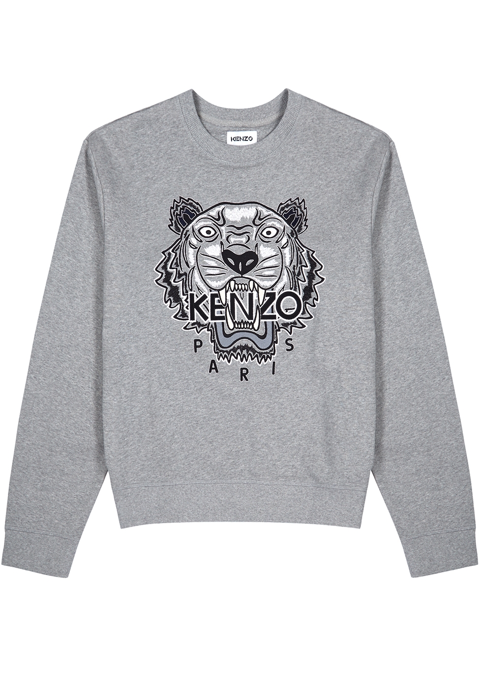 Kenzo Grey tiger-embroidered cotton 
