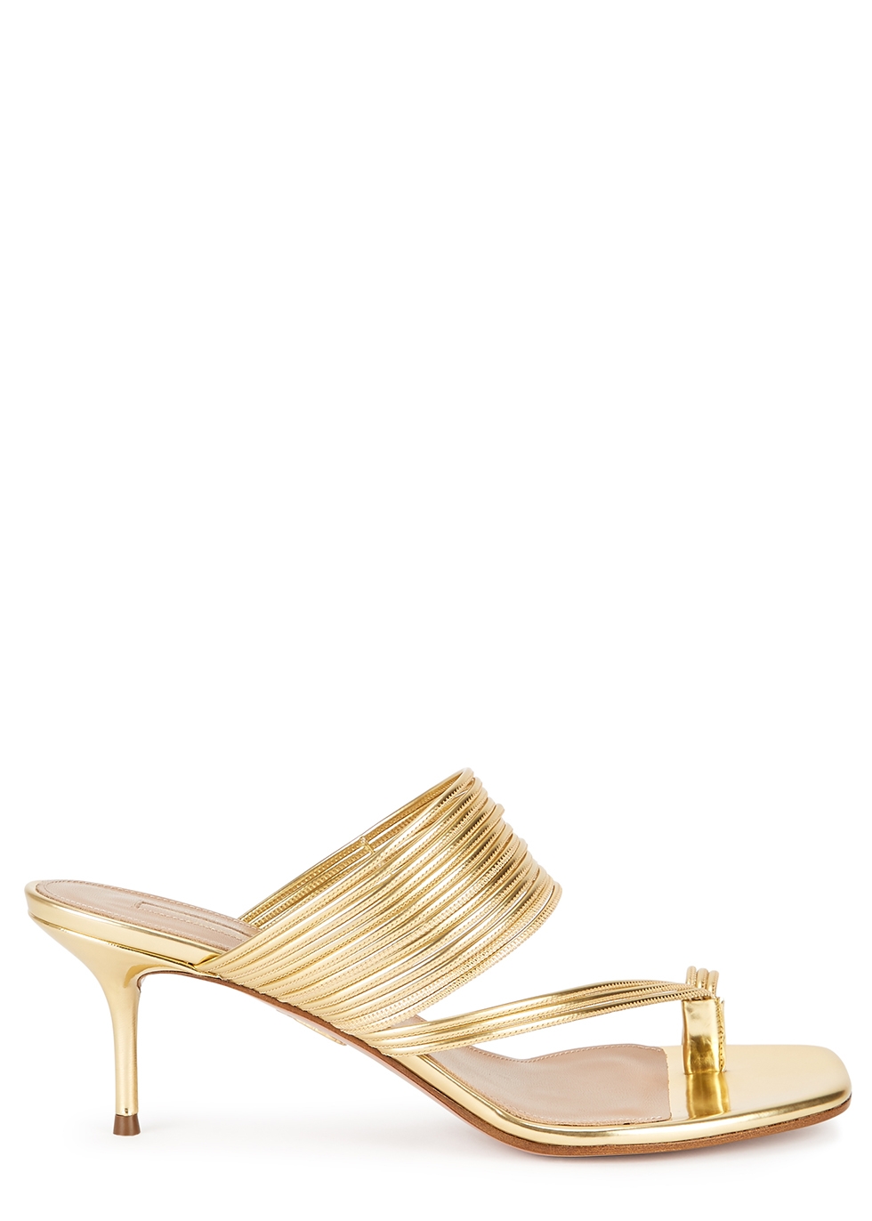 aquazzura gold shoes