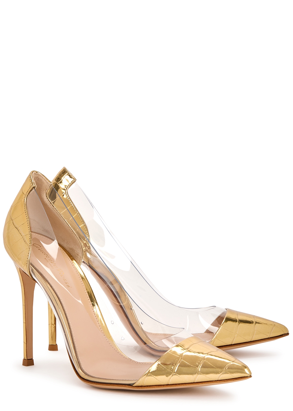 Gianvito Rossi 105 gold leather and 