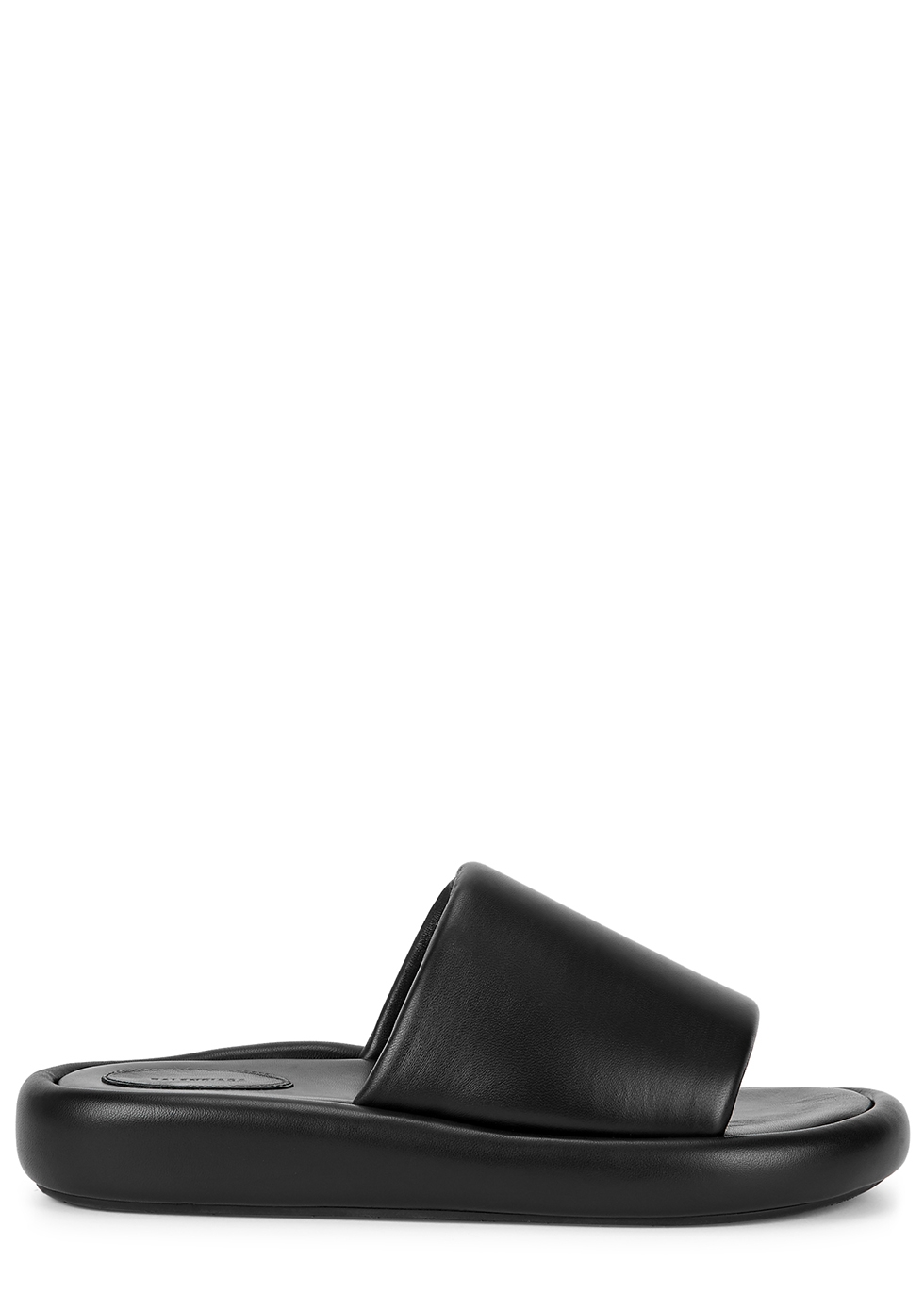 Balenciaga Market black padded leather sliders - Harvey Nichols