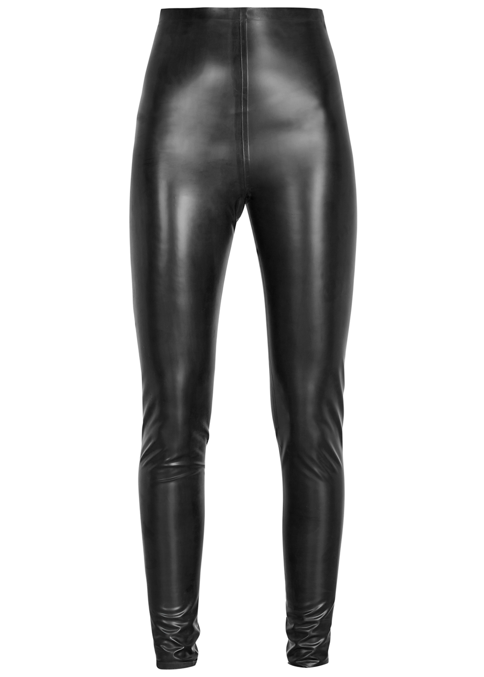 Black latex leggings