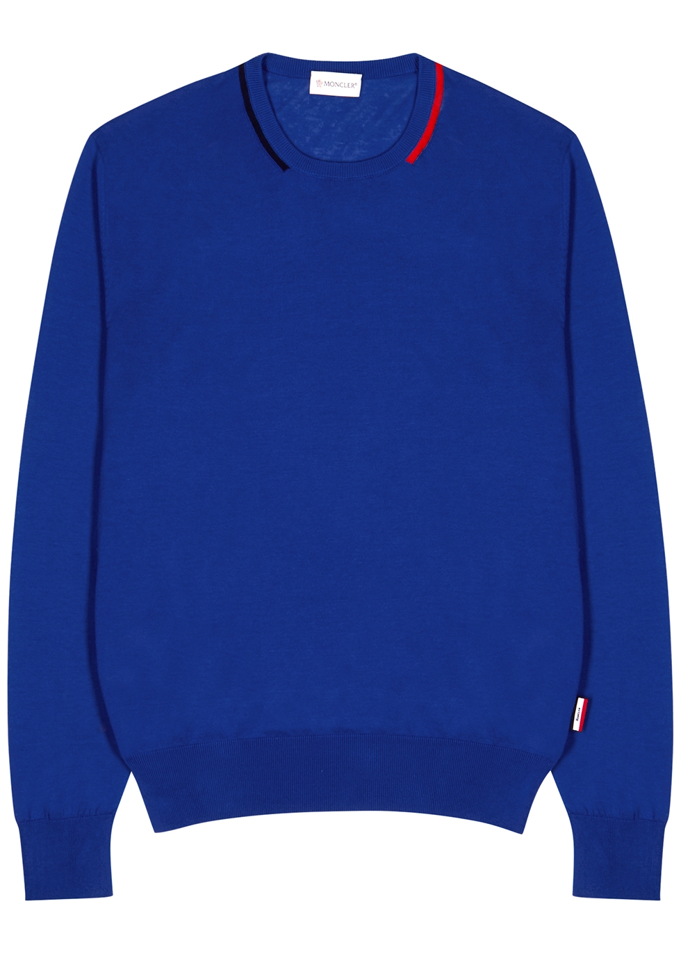 Moncler Blue fine-knit cotton jumper 