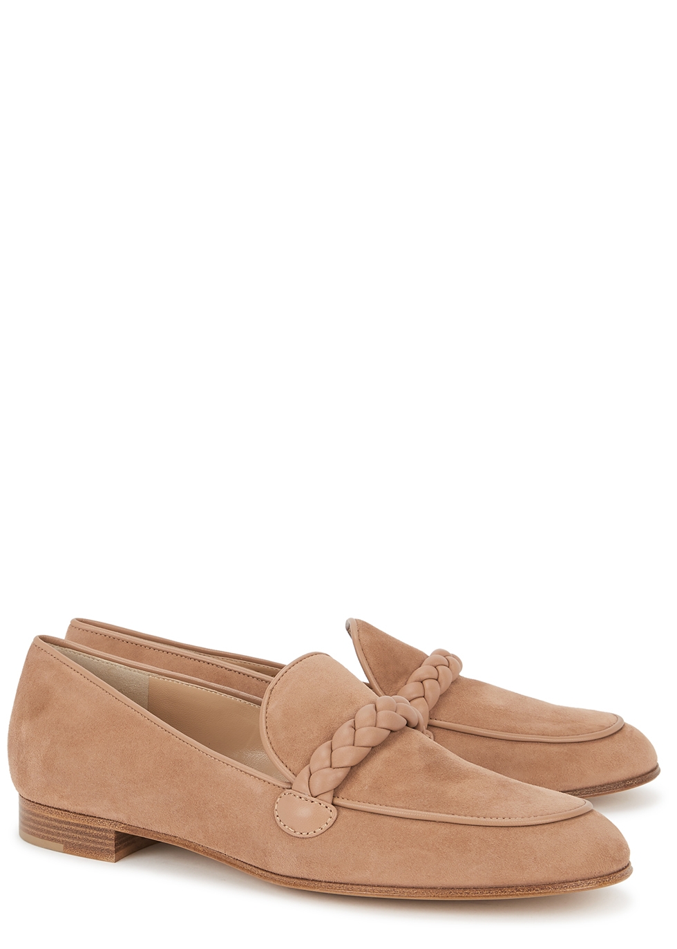 Gianvito Rossi Dusky pink suede loafers 