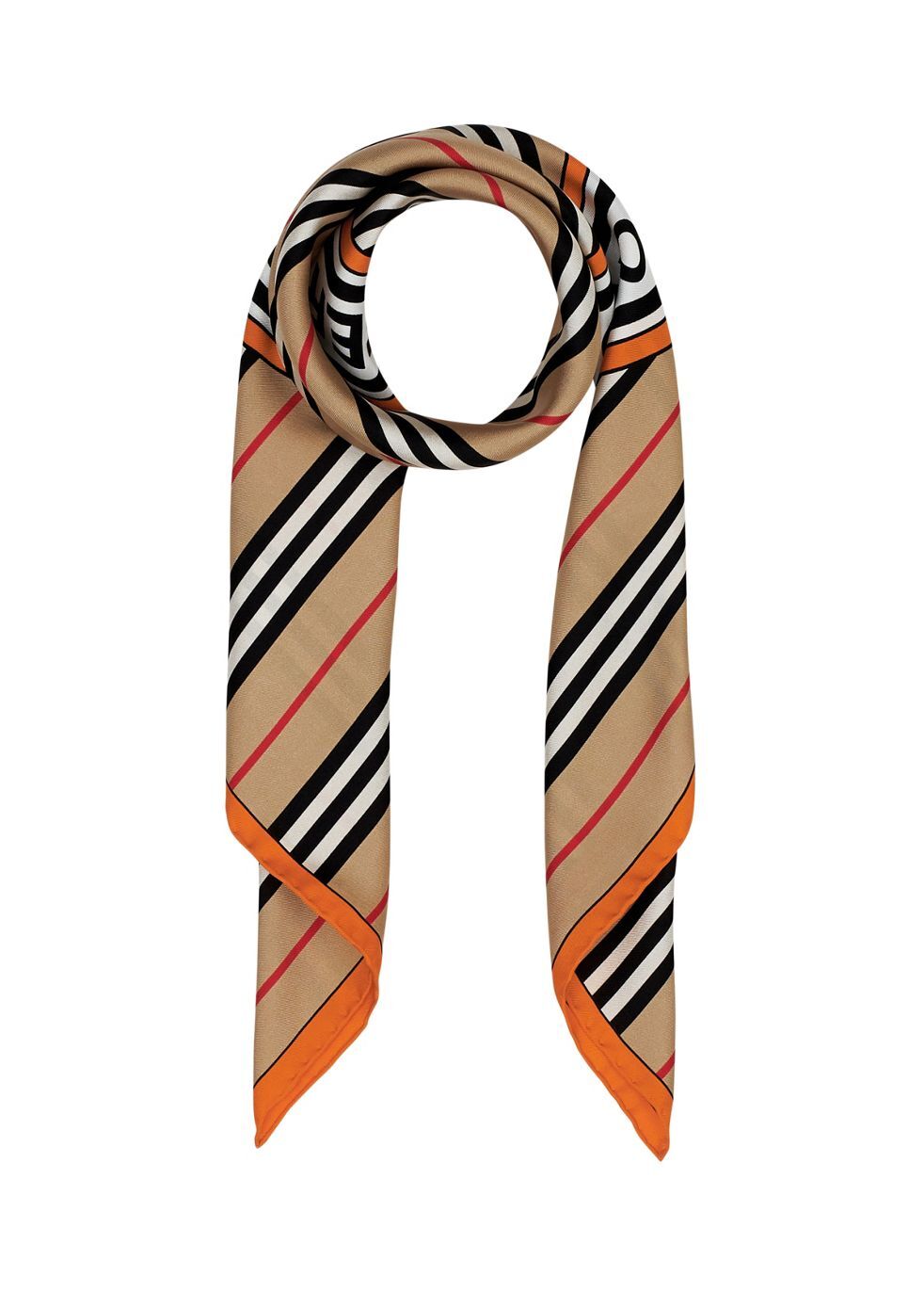 Burberry Icon stripe and logo graphic silk square scarf - Harvey Nichols