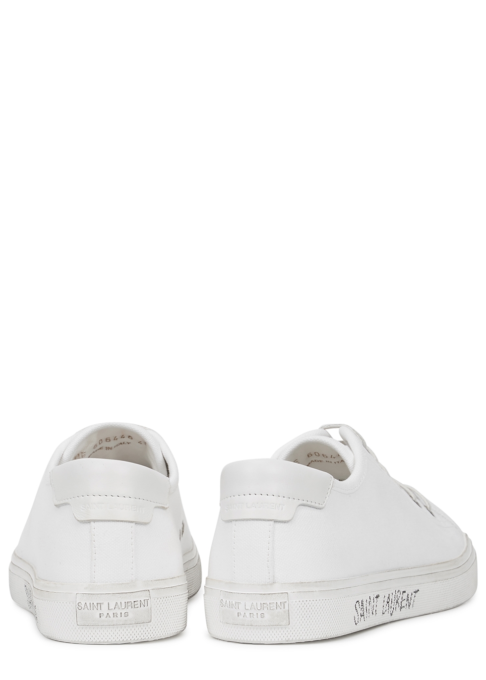 white canvas sports shoes