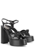 Bianca 130 black leather platform sandals - Saint Laurent