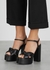Bianca 130 black leather platform sandals - Saint Laurent