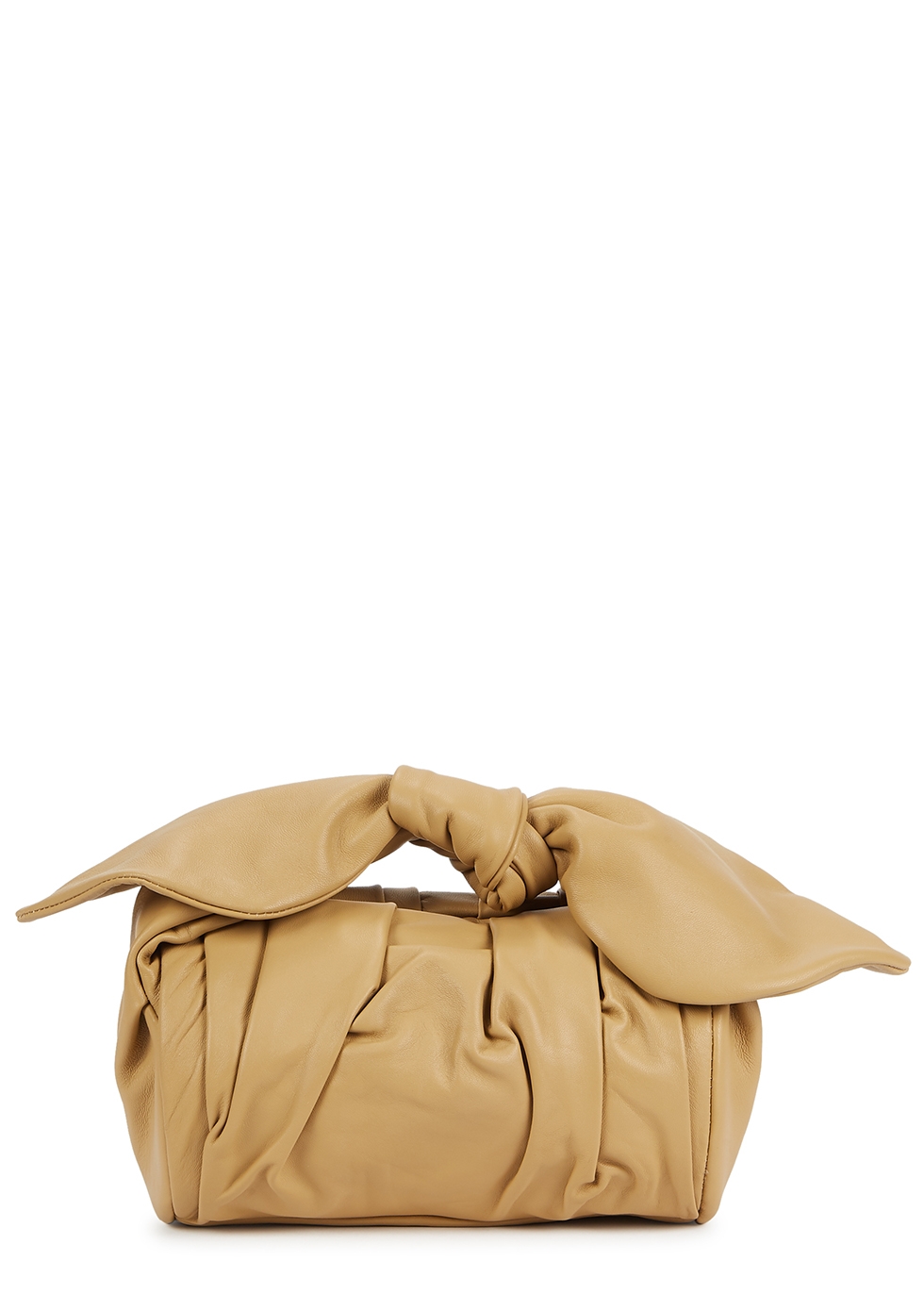 Nane camel leather clutch