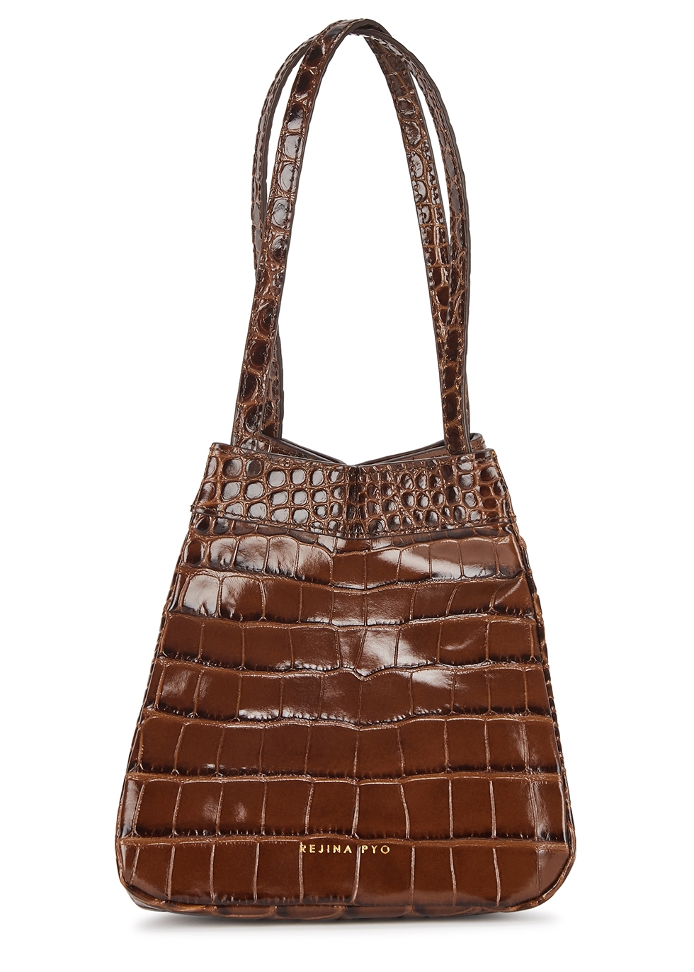 Rita crocodile-effect leather top handle bag