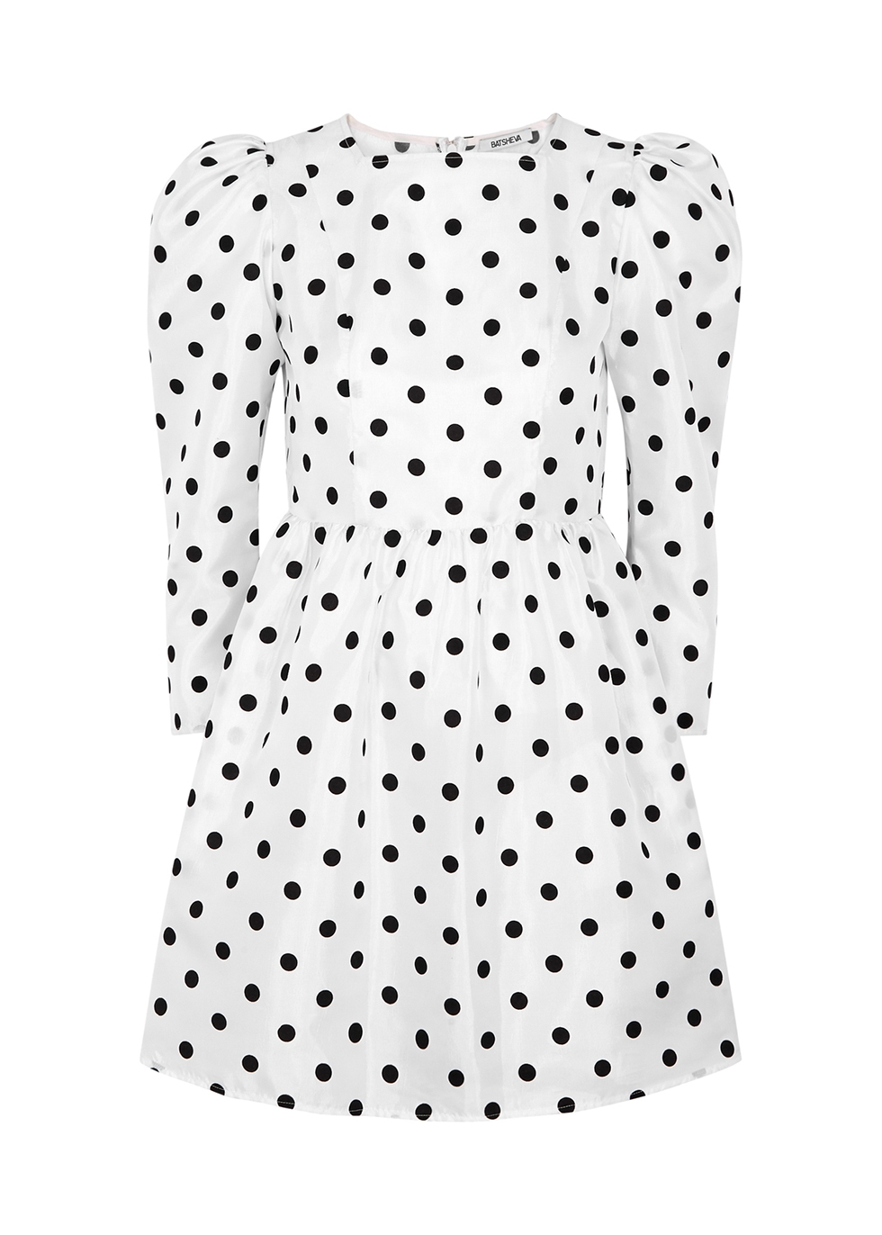 Monochrome polka-dot mini dress