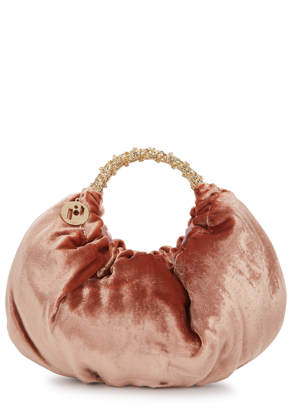Impero rose velvet top handle bag